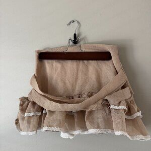 BrieBrie Fancy Two-Piece Set — Ruffle Mini Skirt & Long Sleeve Crop Top (New wit